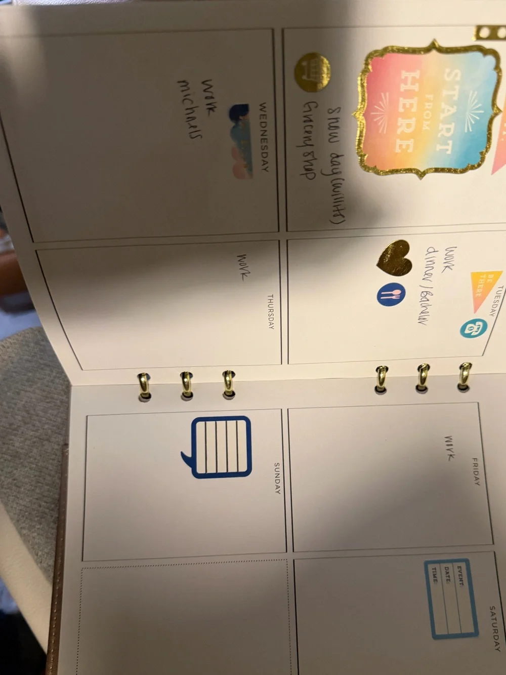 Rose Gold Home Office Planner